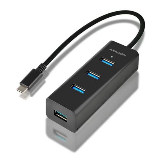 Slika USB Hub 3.0 4-port Axagon HUE-S2C, MicroUSB C, Fast Charging do 2A