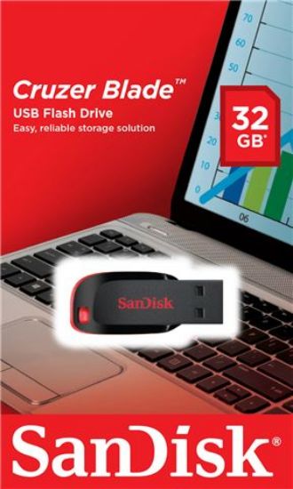 Slika USB 2.0 Flash Memory Drive  32GB SanDisk Cruzer Blade SDCZ50-032G-B35 Black/Red