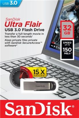 Slika USB 3.0 Flash Memory Drive  32GB SanDisk Ultra Flair SDCZ73-032G-G46 Black