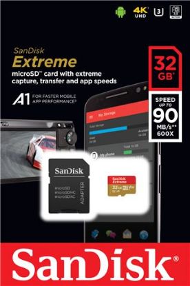 Slika Secure Digital card Micro  32 GB SanDisk Extreme + adapter SDSQXAF-032G-GN6MA