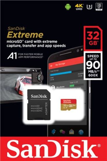 Slika Secure Digital card Micro  32 GB SanDisk Extreme + adapter SDSQXAF-032G-GN6MA