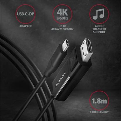 Slika USB C - DisplayPort  1.8 m  Axagon RVC-DPC