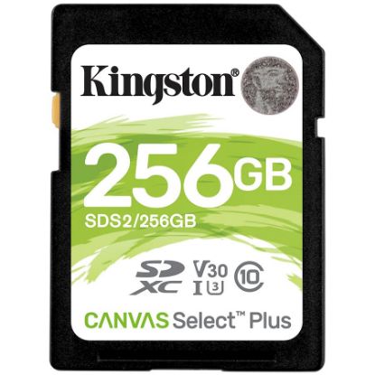 Slika Secure Digital card 256 GB Kingston Canvas Select Plus 100R C10 UHS-I U3 V30, SDS2/256GB