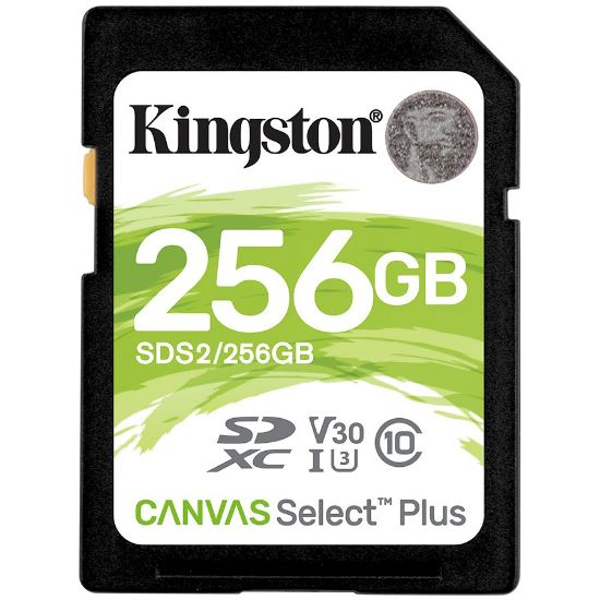 Slika Secure Digital card 256 GB Kingston Canvas Select Plus 100R C10 UHS-I U3 V30, SDS2/256GB