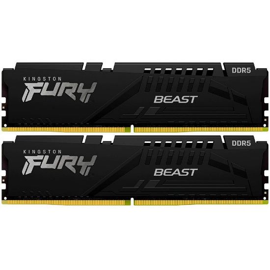 Slika DIMM DDR5 16 GB x2 Kit 6400 MHz Kingston FURY Beast Black XMP, KF564C32BBK2-32