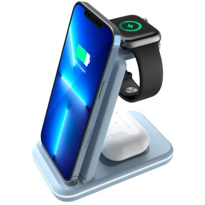 Slika CANYON wireless charger WS-304 15W 3in1 Blue