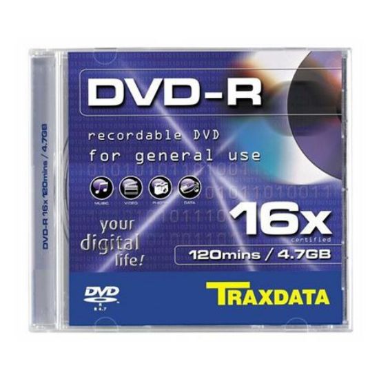 Slika DVD-R Traxdata 4.7GB, 16x, Slim BOX