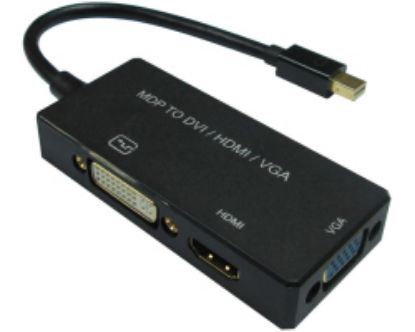 Slika Mini Display Port M - VGA/DVI/HDMI F, v1.2, aktivni adapter/kabel, Roline VALUE, 0.1m