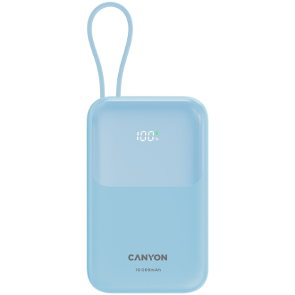 Slika Power bank CANYON OnPower 101 built-in cable,  Blue, 10000mAh