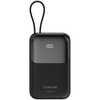 Slika Power bank CANYON OnPower 101 built-in cable, Black, 10000mAh