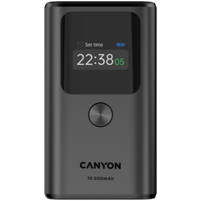 Slika Power bank CANYON OnPower 130 TFT, Dark Grey, 10000mAh