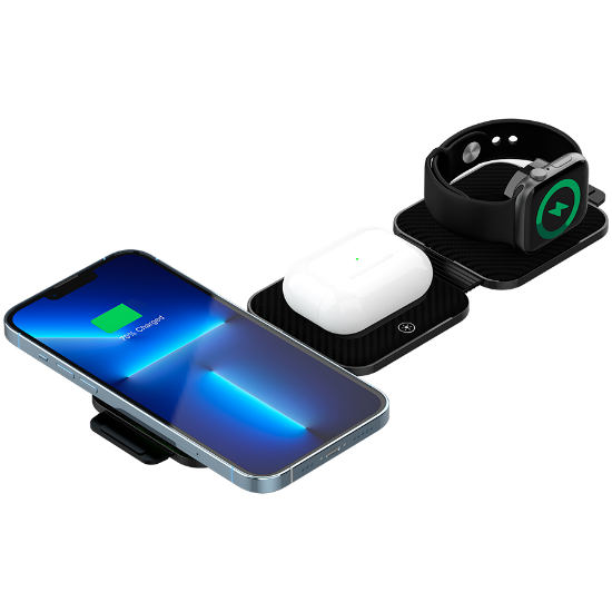 Slika CANYON WS-305 Wireless charger 15W 3in1 Foldable, Black