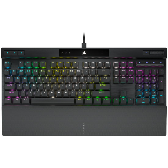 Slika Corsair K70 RGB PRO Mechanical Gaming Keyboard, Backlit RGB LED, CHERRY MX Red, Black, Black PBT Keycaps