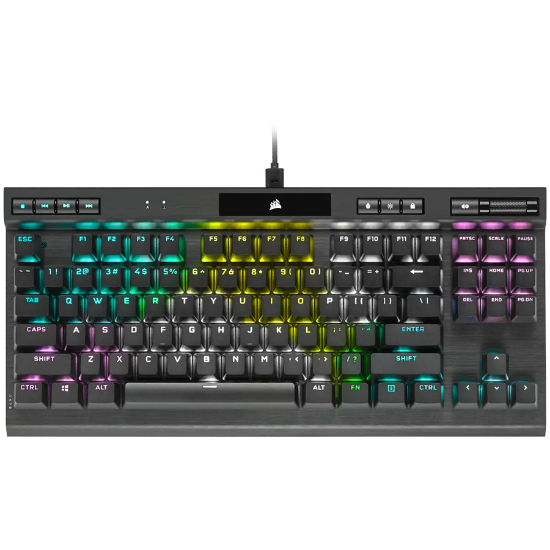 Slika Corsair K70 RGB TKL CHAMPION SERIES Optical-Mechanical Gaming Keyboard, Backlit RGB LED, CORSAIR OPX RAPIDFIRE, Black, Black PBT Keycaps