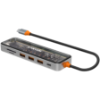 Slika USB Hub 3.0 3-port Canyon DS-13 7in1 4k USB-C Transparent Space Grey