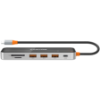 Slika USB Hub 3.0 3-port Canyon DS-13 7in1 4k USB-C Transparent Space Grey