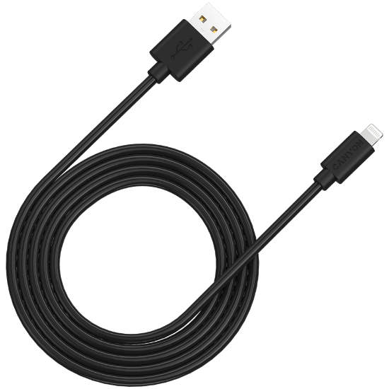 Slika CANYON MFI-12 USB-A to Lightning 2m cable, Black