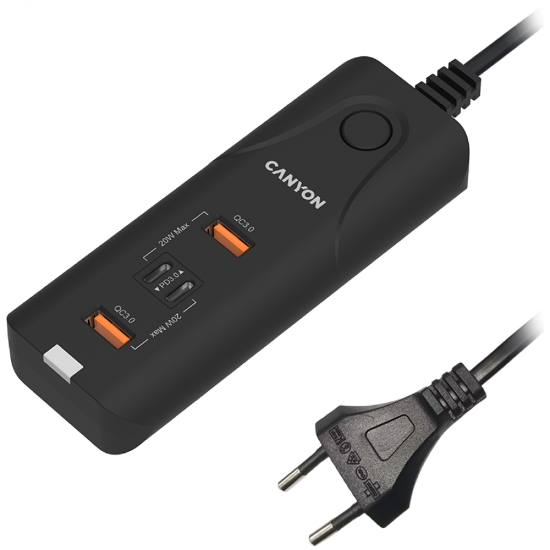 Slika USB punjač zidni CANYON H-10 20W, Black