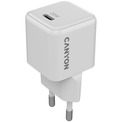Slika USB punjač zidni CANYON CU20C GaN 20W 1xPD, White