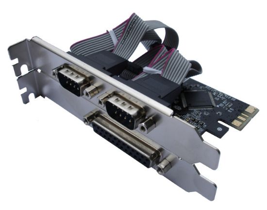 Slika PCIe 2x serial, 1 x parallel Asonic + LP