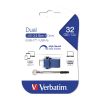 Slika USB 3.0 Flash Memory Drive  32GB Verbatim Type-A/C Store'n'Go Dual, crno-plavi, 49966
