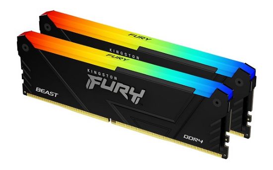 Slika DIMM DDR4  8 GB x2 Kit 3200 MHz Kingston FURY Beast RGB, KF432C16BB2AK2/16	