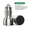 Slika USB auto punjač UGREEN 36W, 2×USB-C, PD3.0/QC3.0, sivi