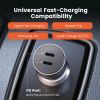 Slika USB auto punjač UGREEN 36W, 2×USB-C, PD3.0/QC3.0, sivi