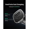 Slika USB auto punjač UGREEN 30W, USB-C+USB-A, PD3.0/QC3.0, sivi