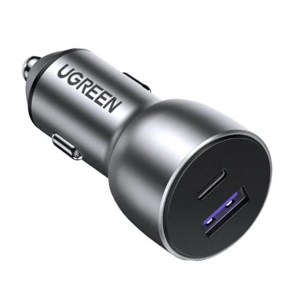 Slika USB auto punjač UGREEN 52.5W, USB-C+USB-A, PD3.0/QC3.0, sivi