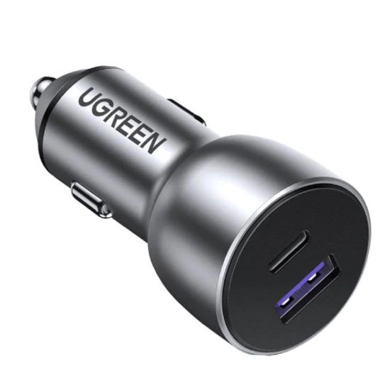 Slika USB auto punjač UGREEN 52.5W, USB-C+USB-A, PD3.0/QC3.0, sivi