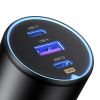 Slika USB auto punjač UGREEN 130W, 2x USB-C, USB-A, PD, QC 4.0, sivi