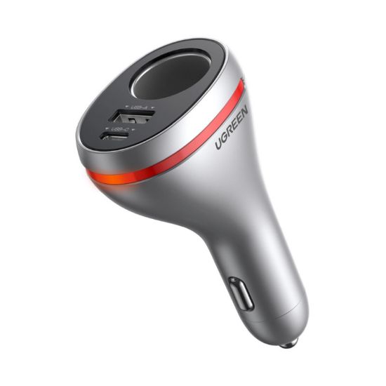 Slika USB auto punjač UGREEN 84W, USB-C, USB-A, PD, QC 4.0, srebrni