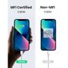 Slika USB punjač zidni UGREEN 20W, USB-C, PD3.0/QC4.0, bijeli + USB-C - Lightning kabel 1.0m
