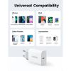 Slika USB punjač zidni UGREEN 20W, USB-C, PD3.0/QC4.0, bijeli + USB-C - Lightning kabel 1.0m