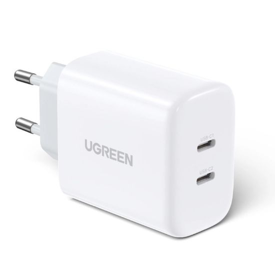 Slika USB punjač zidni UGREEN 40W, 2×USB-C, PD3.0/QC4.0+, bijeli