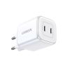 Slika USB punjač zidni UGREEN Nexode Mini 45W, 2xUSB-C, GaN II Tech, QC 4.0, PD3.0, bijeli