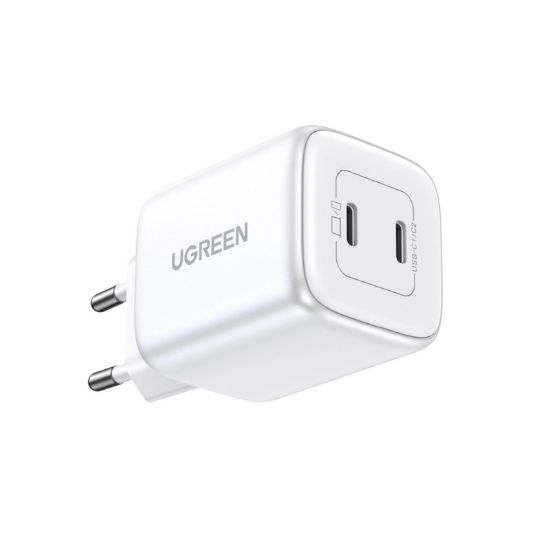 Slika USB punjač zidni UGREEN Nexode Mini 45W, 2xUSB-C, GaN II Tech, QC 4.0, PD3.0, bijeli
