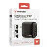 Slika USB punjač zidni Verbatim Mini GaN 100 W, PD, QC 3.0, 3xUSB-C, 1 x USB-A