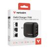Slika USB punjač zidni Verbatim Mini GaN 70W, PD, QC 3.0, 2x USB-C, 1xUSB-A