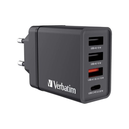 Slika USB punjač zidni Verbatim 30W, 3xUSB-A/1xUSB-C