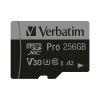 Slika Secure Digital card Micro 256 GB Verbatim PRO SDXC, U3, A2, V30, Class 10 Card + adapter