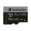 Slika Secure Digital card Micro 256 GB Verbatim PRO SDXC, U3, A2, V30, Class 10 Card + adapter