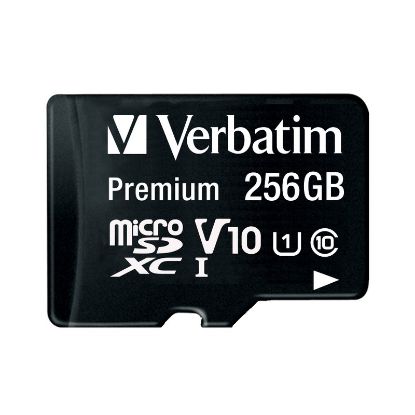 Slika Secure Digital card Micro 256 GB Verbatim Premium (XC/UHS1) Class 10 Card + adapter