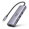 Slika USB Hub 3.0 2-port UGREEN 5-u-1 Hub, USB-C, HDMI, RJ45, SD&TF, PD 4K 60Hz