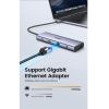 Slika USB Hub 3.0 3-port UGREEN 5-u-1 Hub, USB-C, 3.0 A, VGA, HDMI,  RJ45 Gigabit, SD/TF, PD, 3.5mm sivi