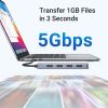 Slika USB Hub 3.0 4-port UGREEN, USB-C, kon. za napajanje, sivi