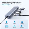 Slika USB Hub 3.0 4-port UGREEN, USB-C, kon. za napajanje, sivi