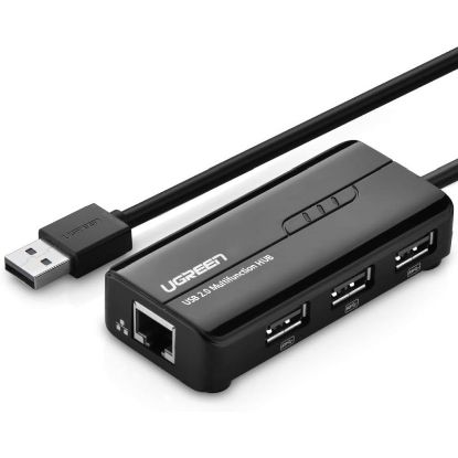 Slika USB Hub 2.0 3-port UGREEN, Ethernet 100Mbps