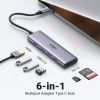 Slika USB Hub 3-port UGREEN 6-u-1 Hub, USB-C, HDMI 4K 60Hz, SD/TF